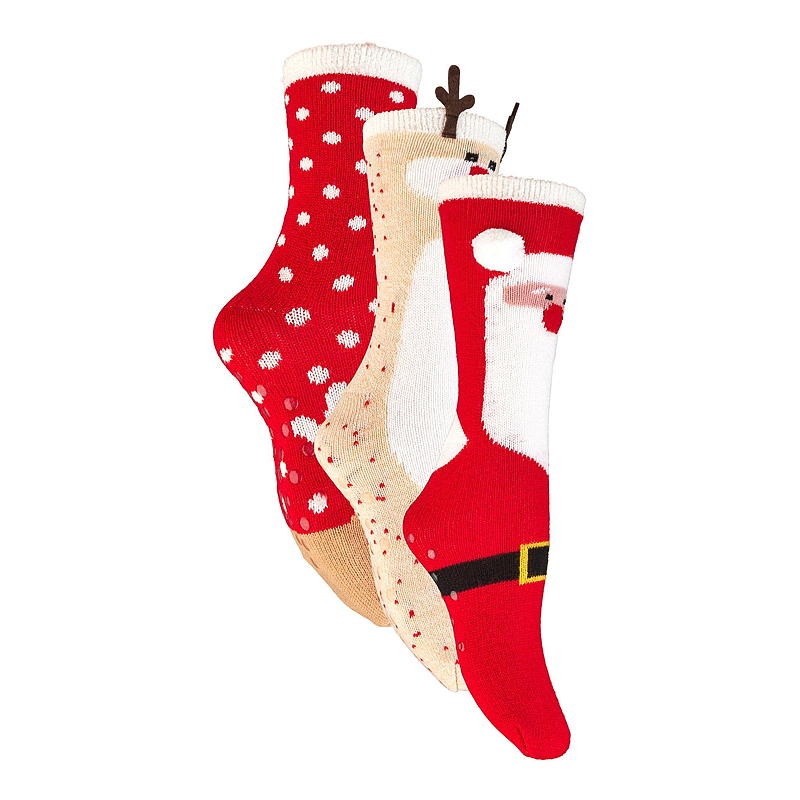 Calcetines navideños Time 2 Change con revestimiento antideslizante.