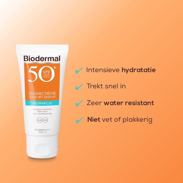 Cremă de protecție solară Biodermal Hydraplus SPF50+ pentru față<br>50ml