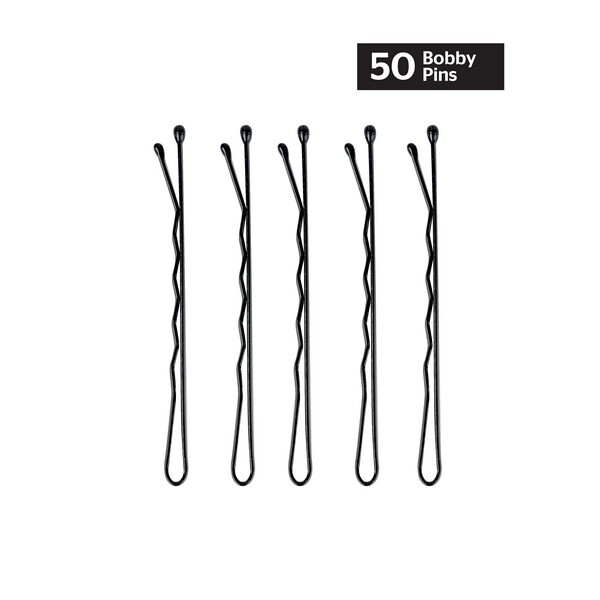 Černé vlásenky Brushworks - 50 kusů