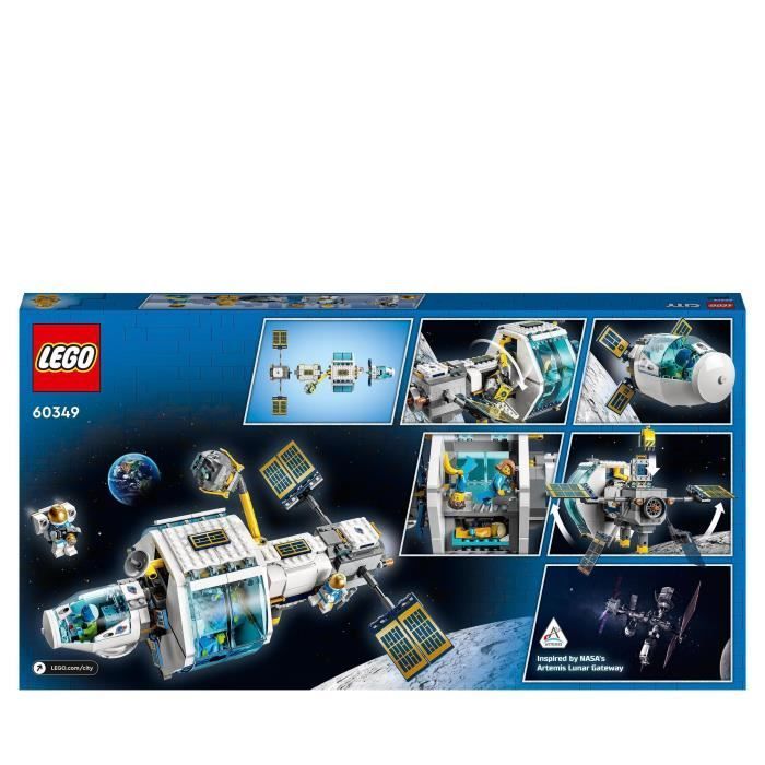 LEGO® 60349 City Lunar Space Station, NASA-Inspired Set, Space Toy with Astronauts, Children Ages 6+