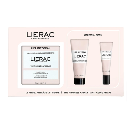 Lift Integral zestaw kosmetyków ujędrniający krem na dzień 50 ml   regenerujący krem na noc 15 ml   serum 10 ml