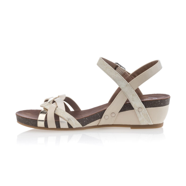 Beige sandaler / skor med öppen tå för kvinnor