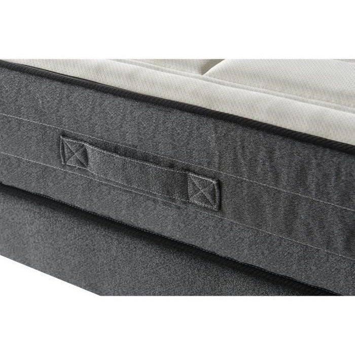 Colchón y base de cama de 140x190 cm - Espuma viscoelástica - 28 cm - 5 zonas - Firme - DEKO DREAM Hotel Premium Lux