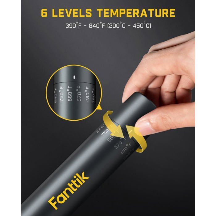 Fanttik T1 Max Cordless Soldering Iron, 7-Second Fast Heating (200C-450C), Automatic Shut-Off, 4 Precision Soldering Tips