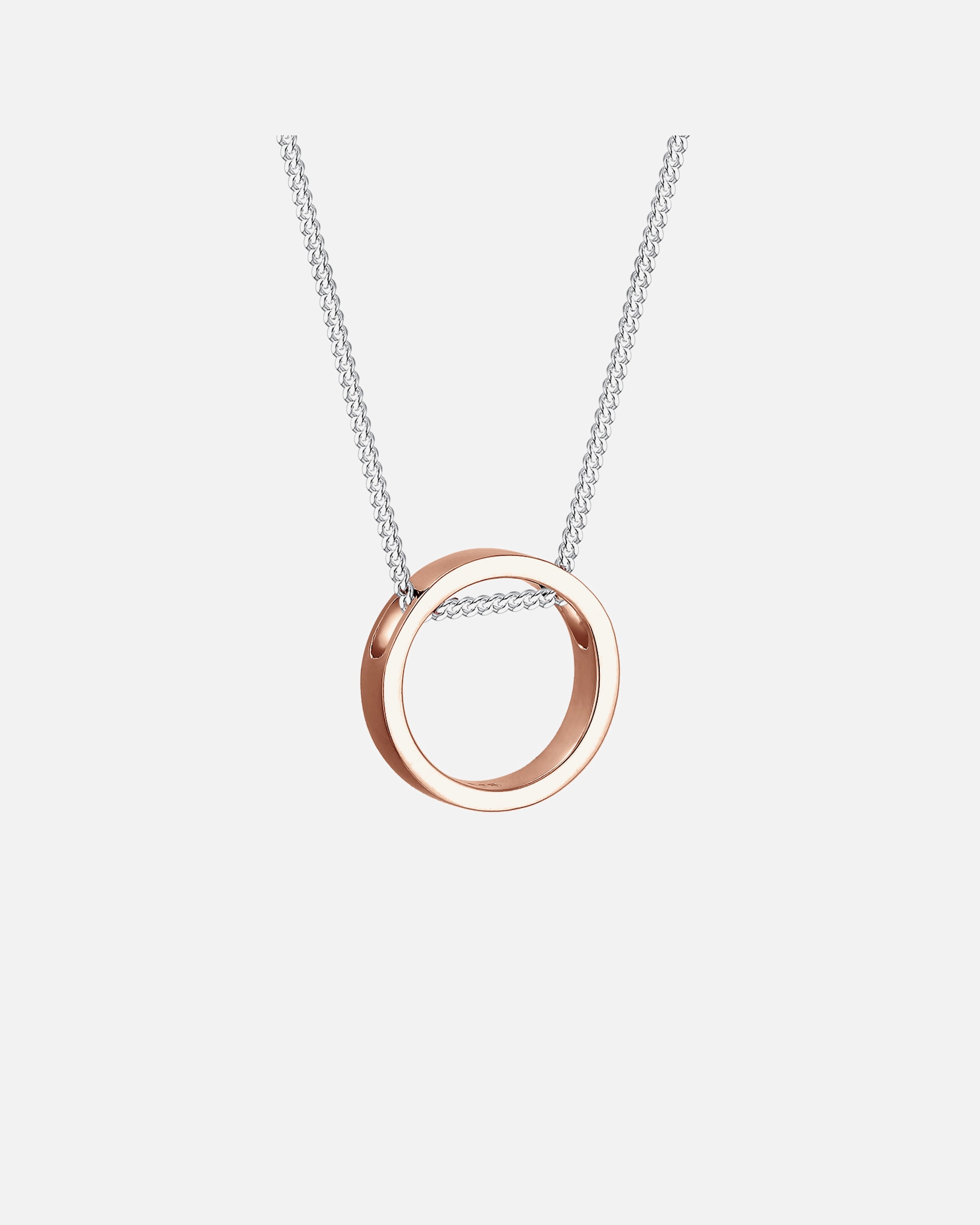 Elli Femme Pendentif Cercle Simple Bicolore - (925/1000) Argent