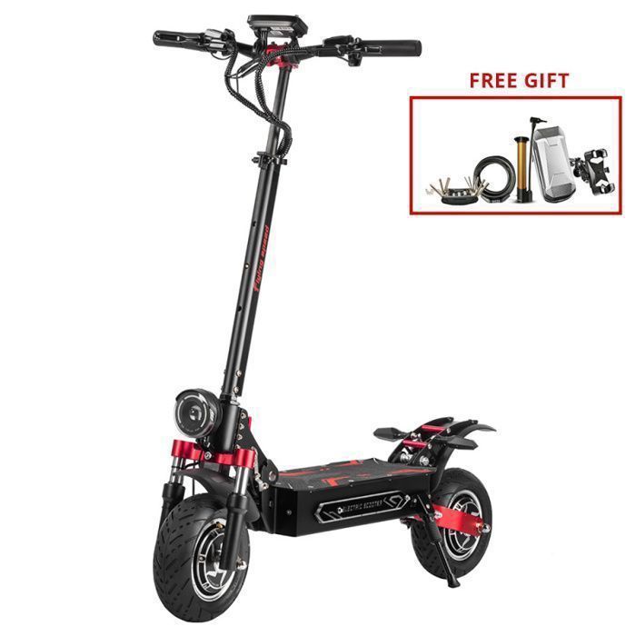 Patinete eléctrico BOYUEDA Q7 Pro Max - 2 motores de 1600 W - Batería de 52 V y 28 Ah - Neumáticos de 10 pulgadas - Autonomía de 110 km - Pantalla LCD