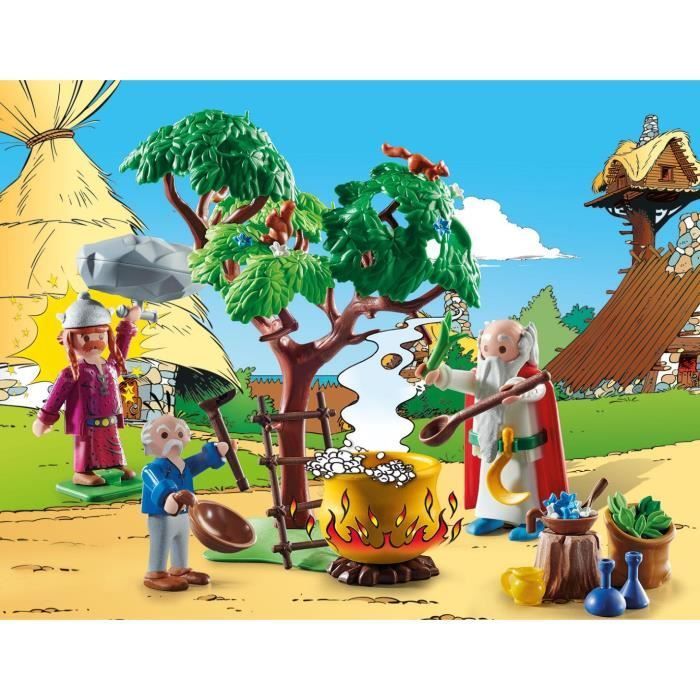 PLAYMOBIL 70933 Panoramix e Calderone della Pozione Magica, Asterix, Adulto e Bambino, Età 5+