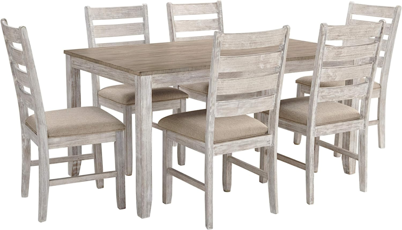 Esszimmer-Set (20 Zoll) mit Tisch und 6 gepolsterten Stühlen