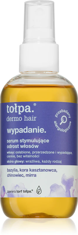 Spray capilar Tołpa Dermo para estimular o crescimento do cabelo.