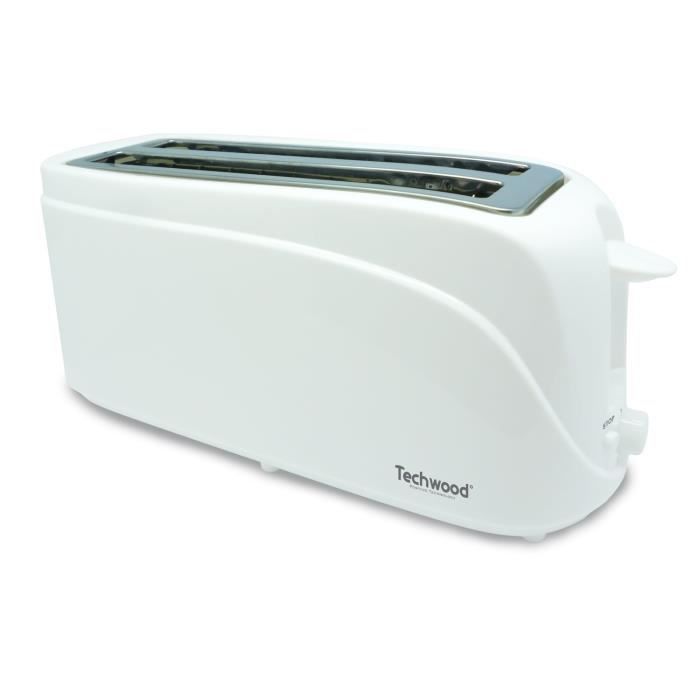 Tostadora TECHWOOD TGP502 - 2 ranuras largas - Blanca - 1300 vatios