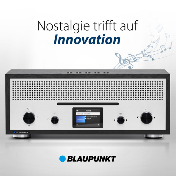 Nostalgic radio with color display, black