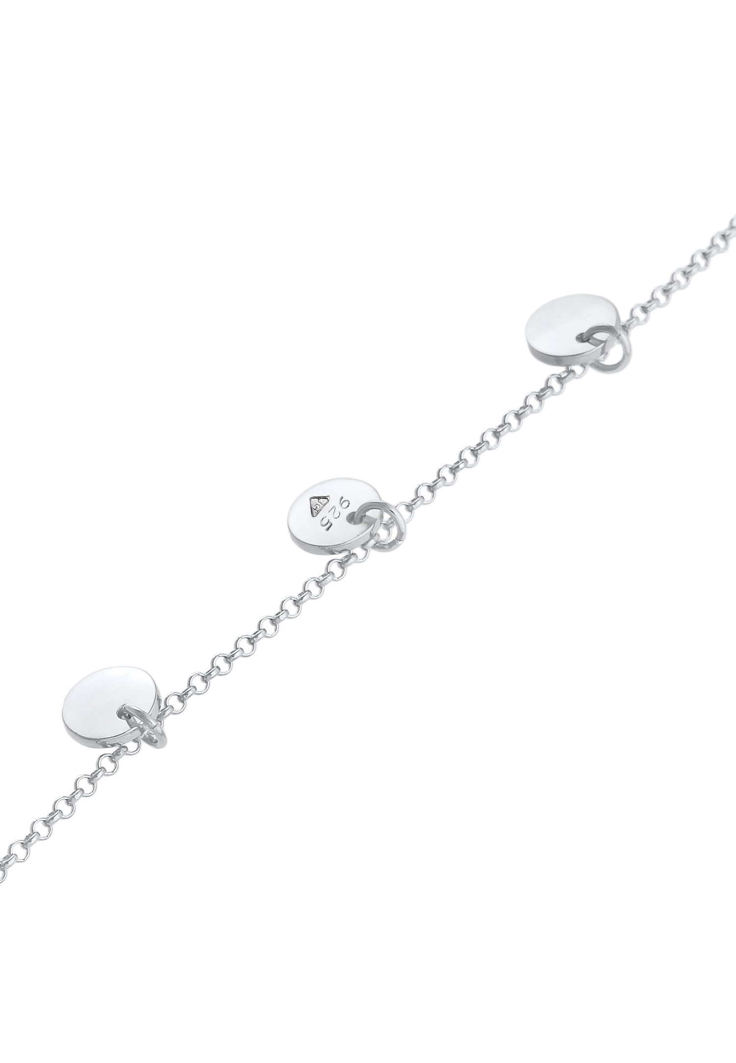Elli Collier ras de cou pour dames Geo Platelet Round 925 Sterling Silver