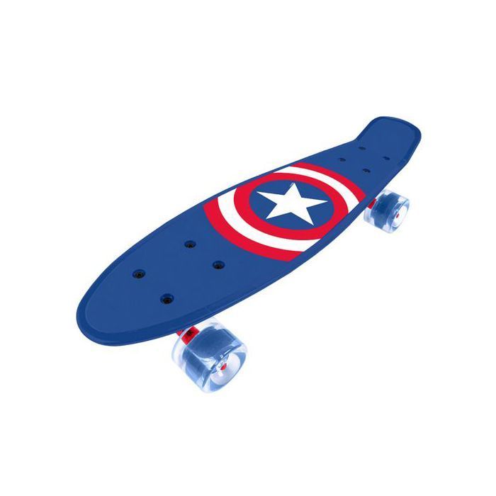 MARVEL Avengers CAPTAIN AMERICA Fish Skateboard for children, 55 cm, non-slip deck, stable for children 20-50 kg