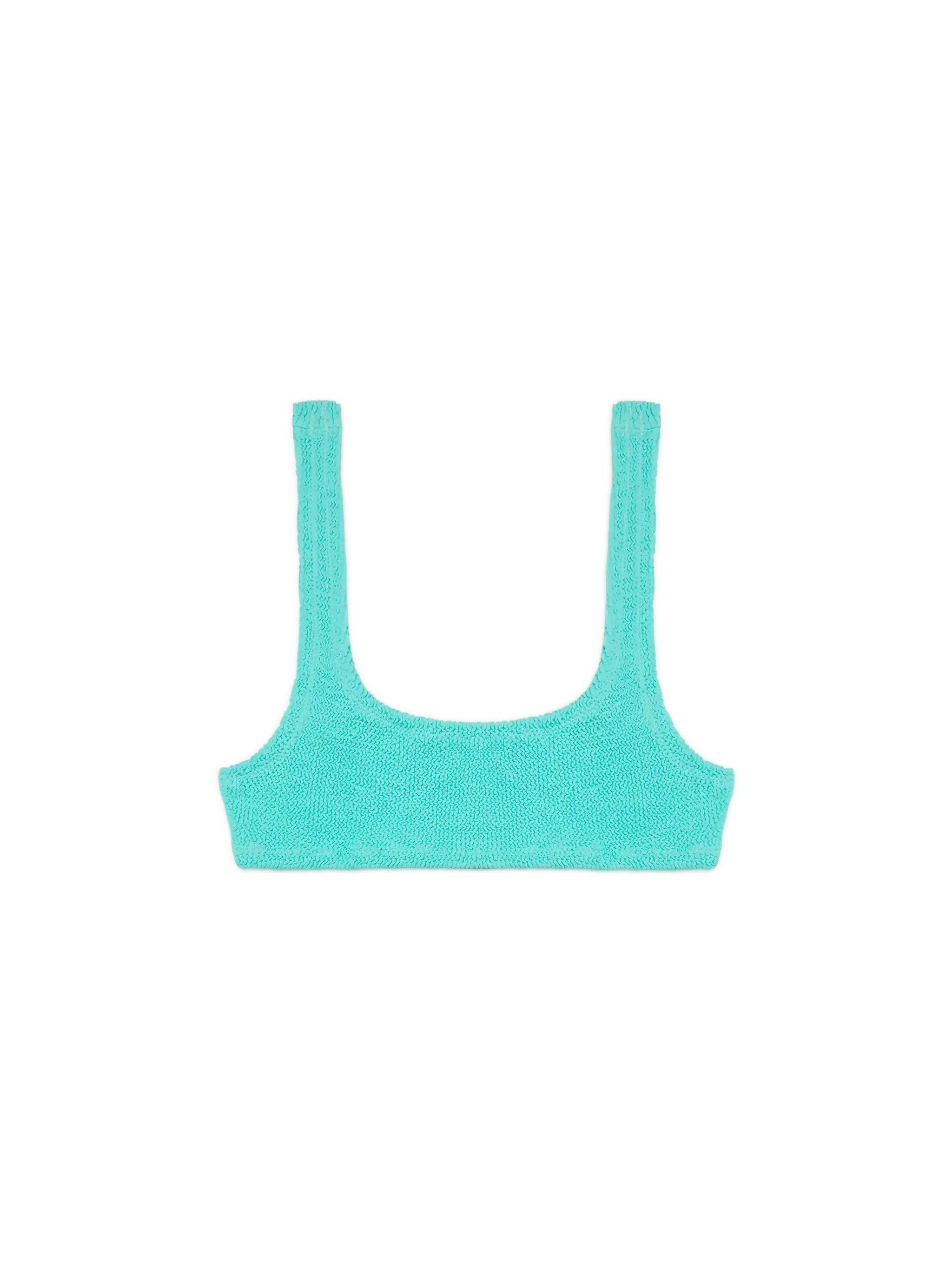 Haut de brassière classique Naima froissé aqua