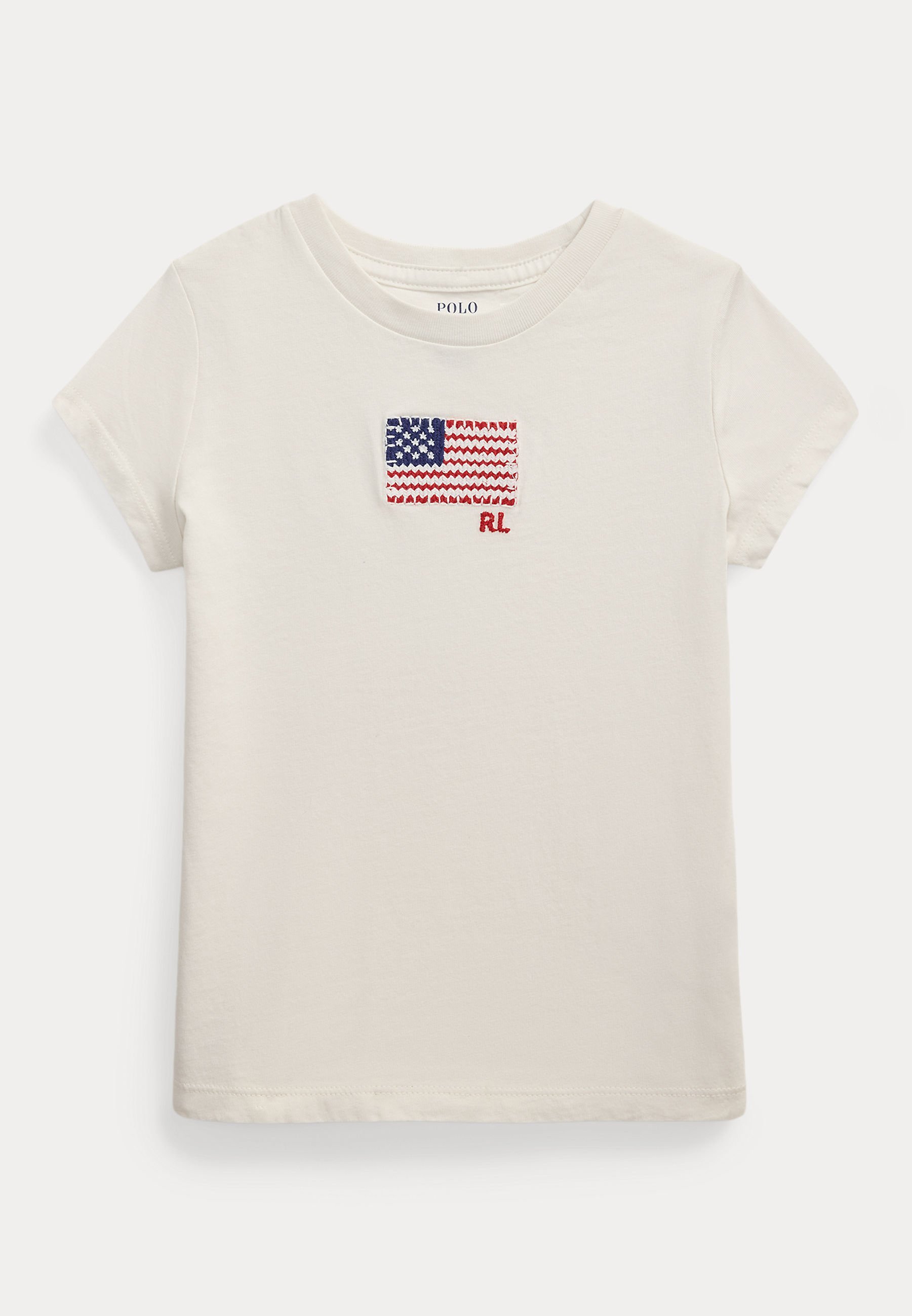 Polo Ralph Lauren T-shirt van katoenen jersey met vlagapplicatie - T-shirt met print - nevis