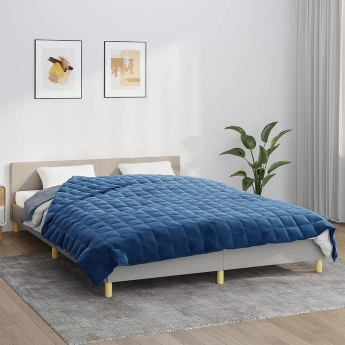 Manta con peso vidaXL azul 200x200 cm 9 kg Tela 350796