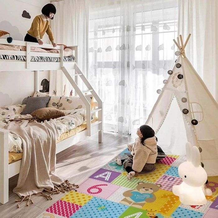 Large Foldable Baby Play Mat JZSH - Thick Waterproof Non-Slip Washable Toddler Play Mat Floor Play Area