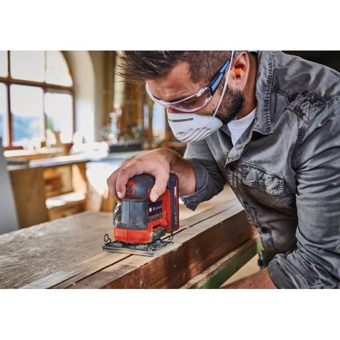 Einhell Ponceuse vibrante sans fil avec 3 plateaux TE-OS 18/113 3X Li-Solo PXC (18V) Livré sans Batterie ni Chargeur