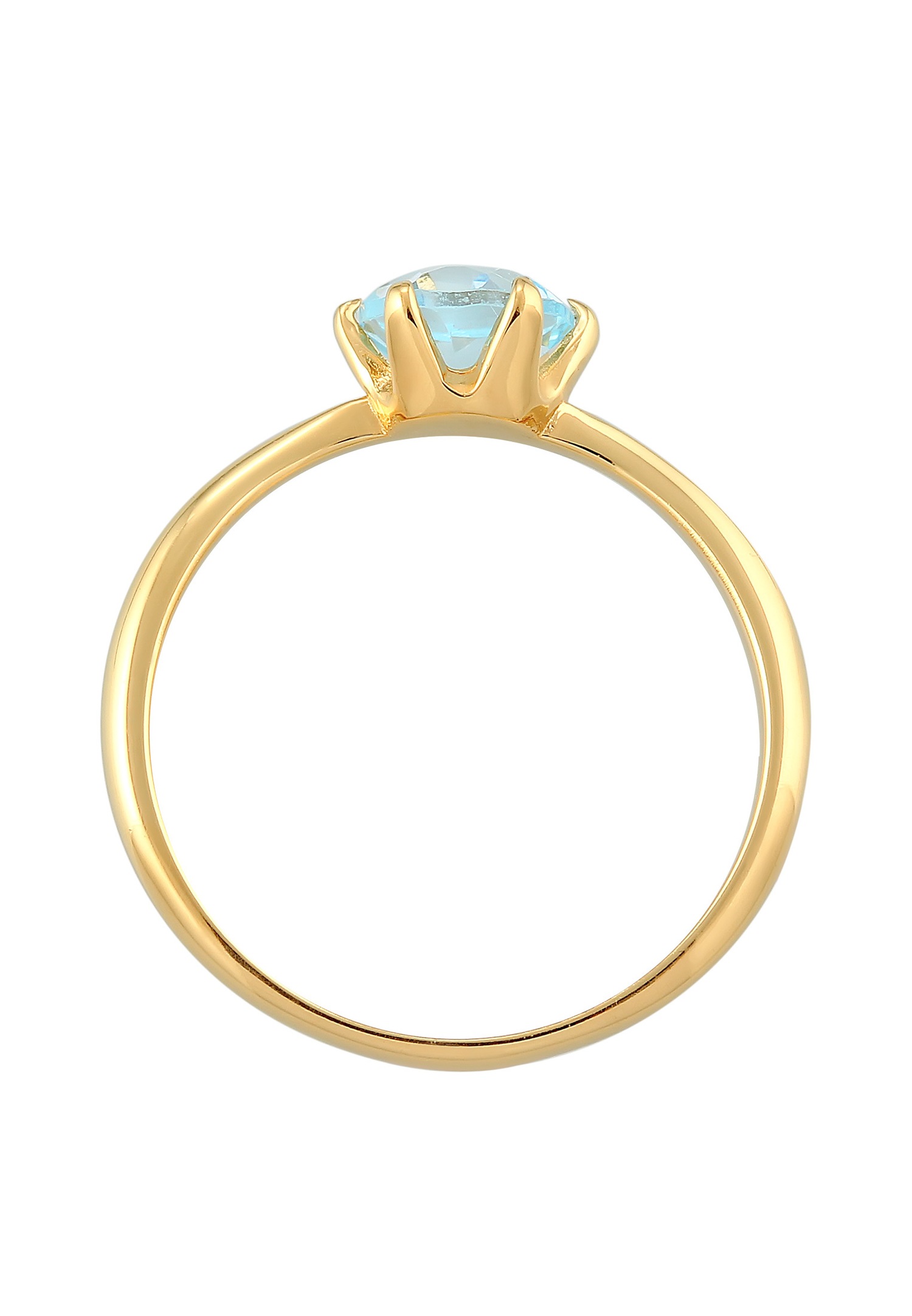 Elli PREMIUM Femmes Solitaire Basic avec topaze en argent sterling 925 plaqué or