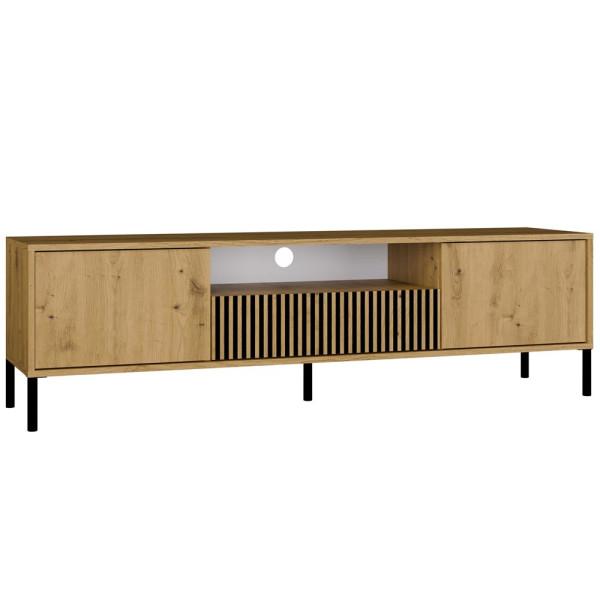 SZAFKA RTV KAMARO 160 DĄB ARTISAN Front ryflowany   Klasyczny