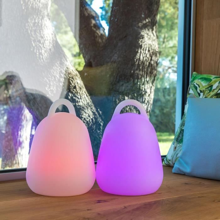 Lámpara de trabajo LED inalámbrica LUMISKY LIBERTY C25 - Resistente al agua y flotante - Altura 24 cm - Blanca y multicolor