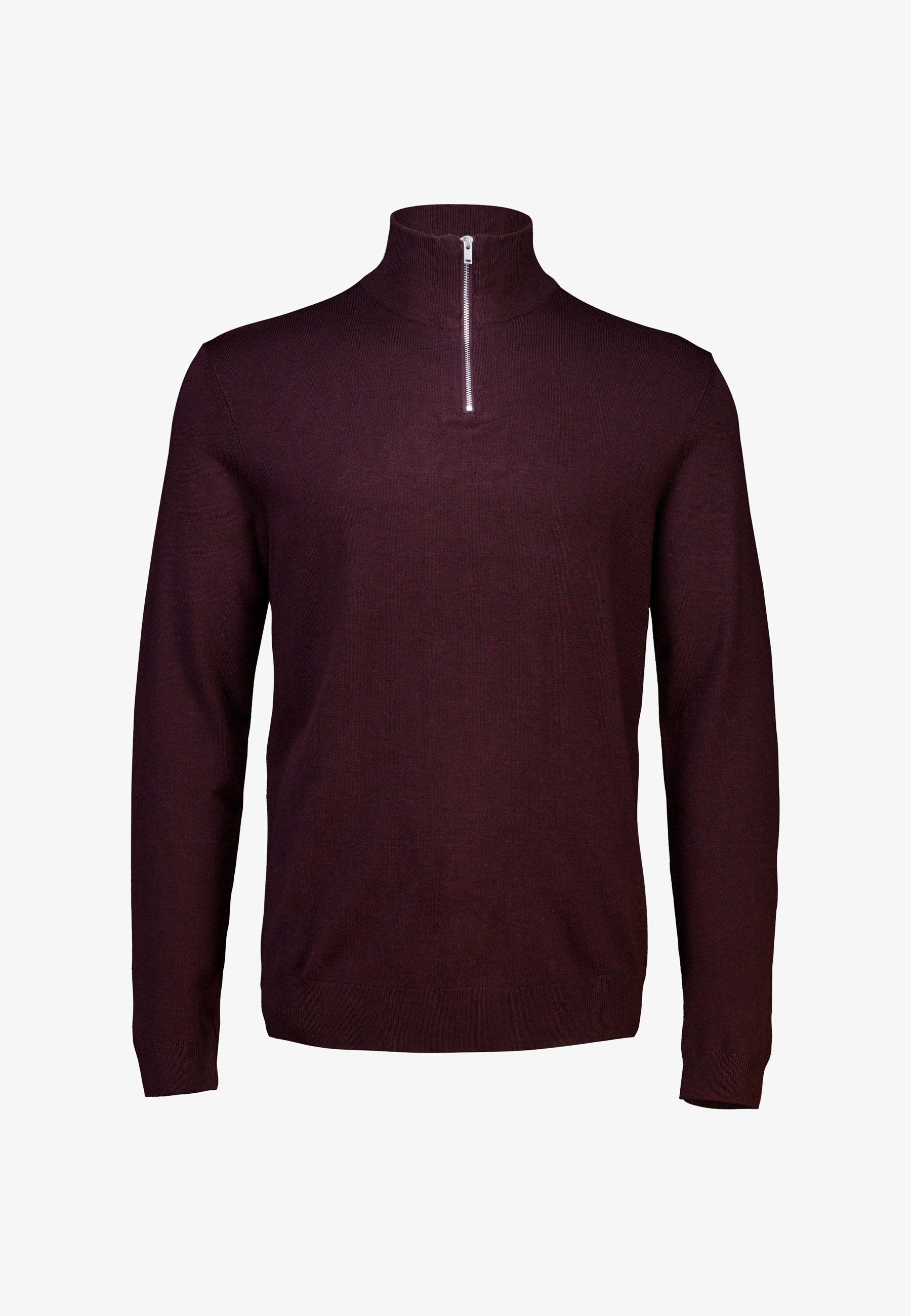 Pull Lindbergh demi-zip - couleur cerise noire