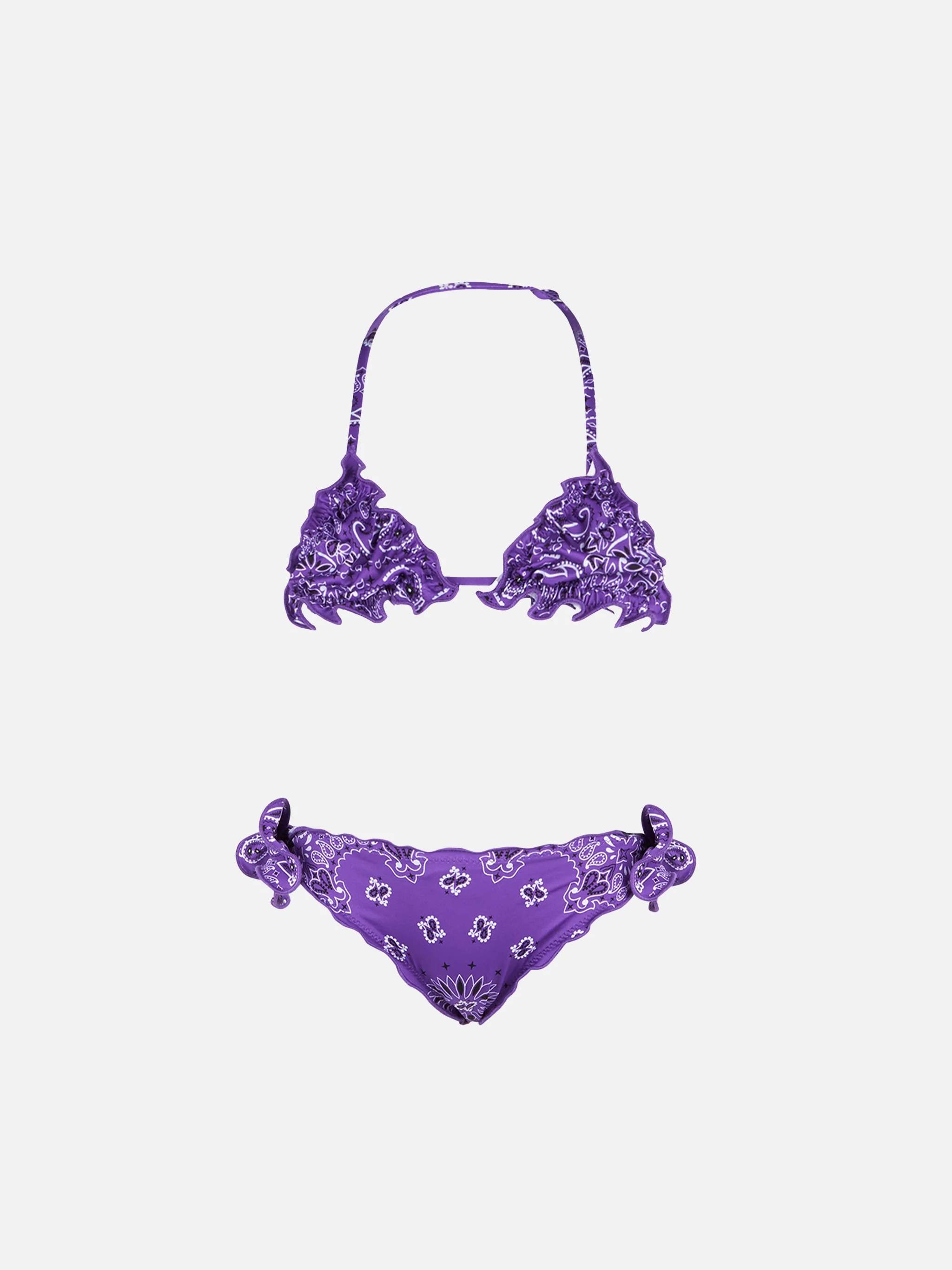 Triangelbikini voor meisjes met bandana-print