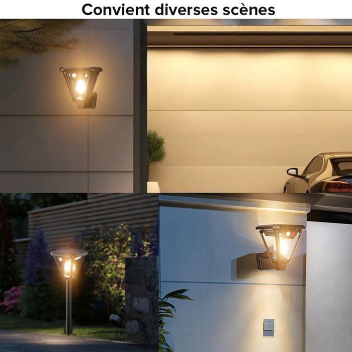 2 luces solares para parques, resistentes al agua IP65, 3 modos de iluminación con sensor de movimiento para jardín.