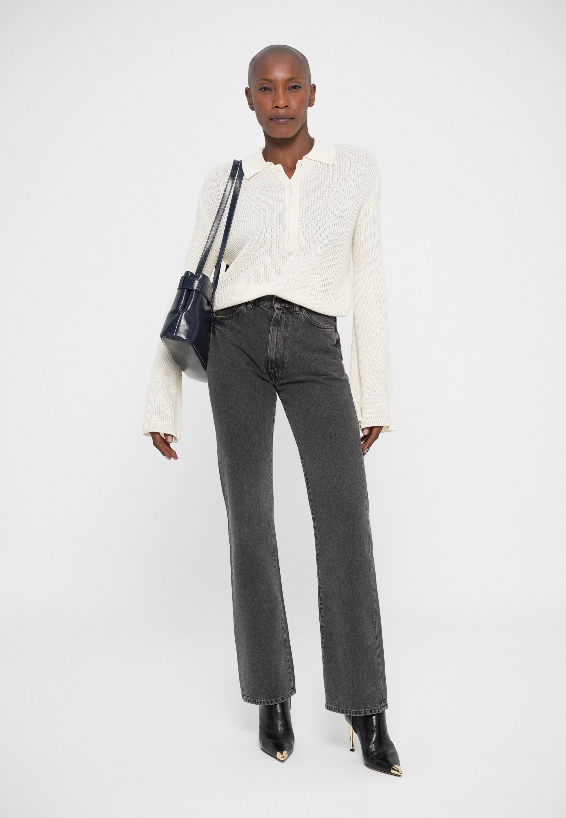 3x1 DIANA - Τζιν παντελόνι σε ίσια γραμμή - ανθρακί μόκα