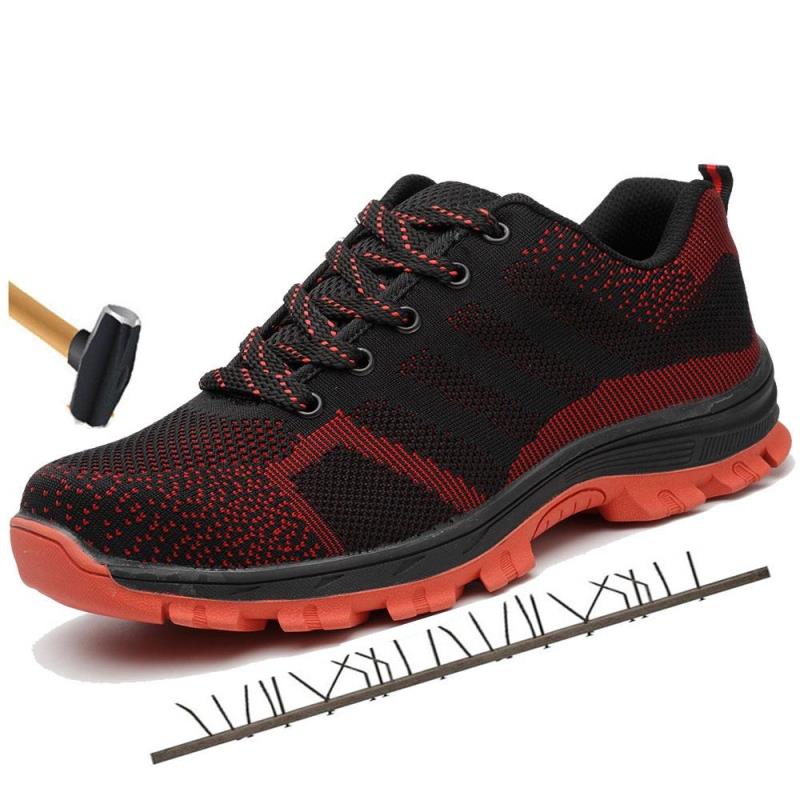Chaussures de sécurité respirantes pour hommes, embout en acier, bottes de sécurité antidérapantes et anti-perforation pour la construction.