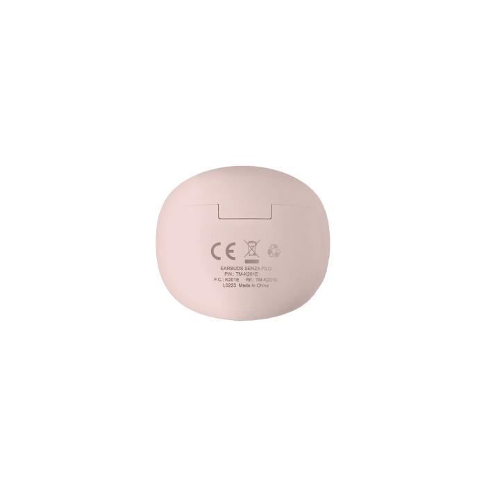 Earphones - TECHMADE - K201E - True Wireless - Bluetooth 5.3 - Pink - Sweat Resistant