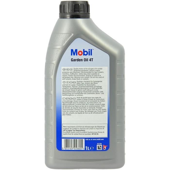 MOBIL Huile-Additif Garden Oil 4T - Synthetique / SAE 30 / 1L
