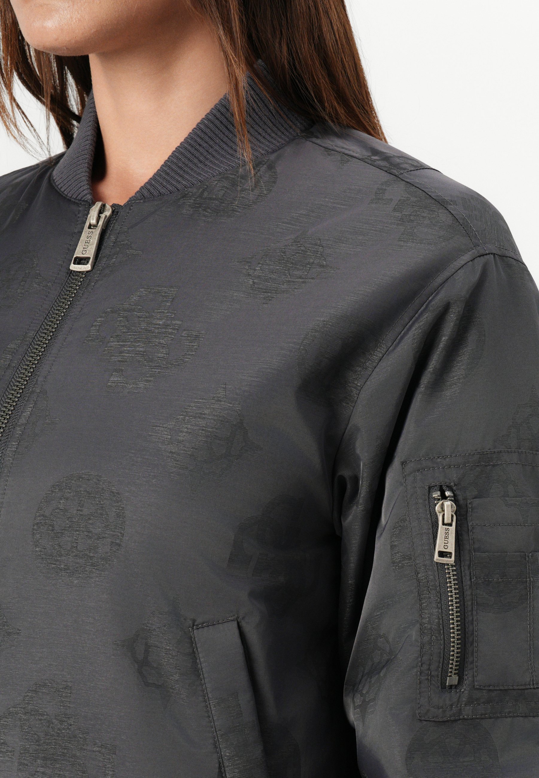 Guess PHILOMENE LOGO - Bomberjack - gitzwart multi