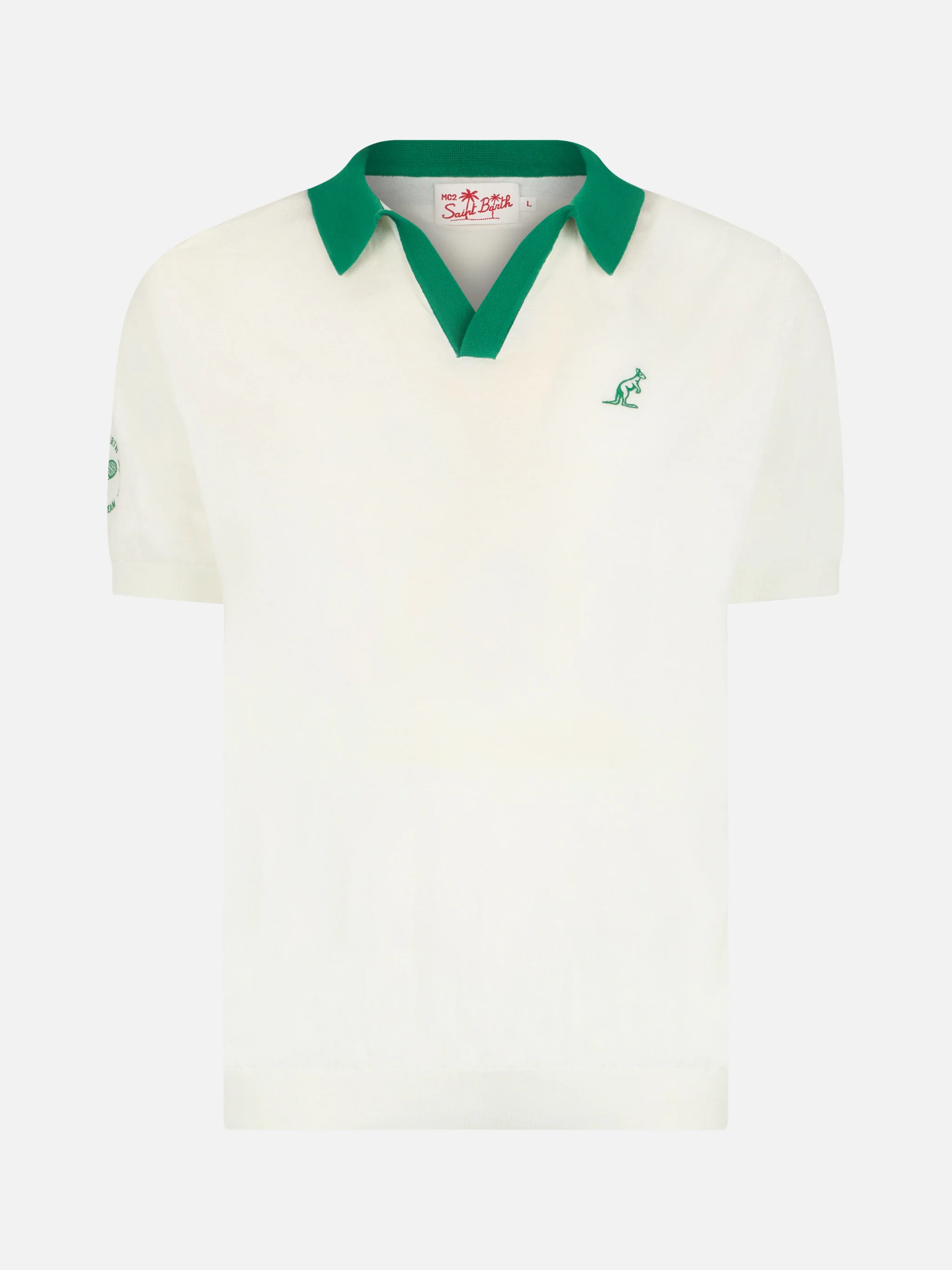 Newcomb gebreide polo voor heren in crèmekleur | Speciaal product van een Australisch merk