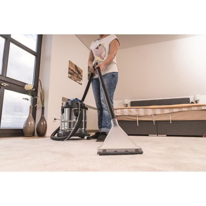 Aspiradora Scheppach SprayVac20 para sólidos y líquidos - 1600 W - Depósito de acero inoxidable - Gris - 5 en 1