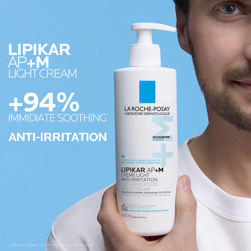 La Roche-Posay Lipikar AP+M ľahký krém na dopĺňanie lipidov pre suchú a atopickú pleť