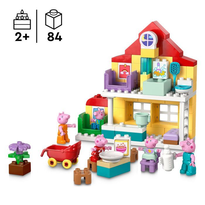 LEGO DUPLO Peppa Pig 10467 La Maison Familiale - Jeu Éducatif pour Bébé dès 2 ans - Cadeau