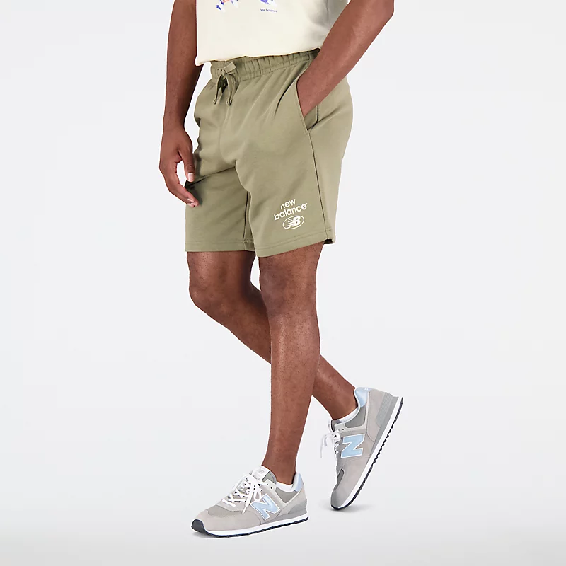 Męskie krótkie spodenki Essentials Reimagined French Terry - COVERT GREEN