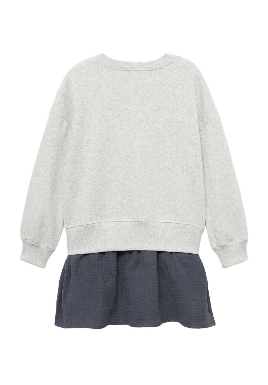 Vestido infantil Mango Kids - Jersey - cinza mesclado claro