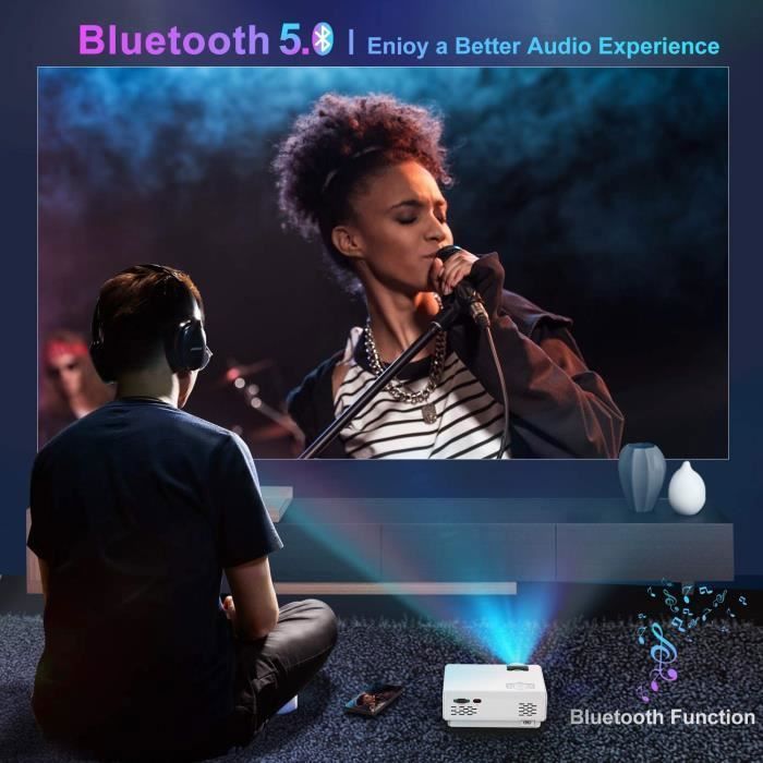 Videoproiettore WiFi TOPTRO TR21, 6000 lumen, Bluetooth, mini proiettore, Full HD 1080p, videoproiettore per home cinema. BAZARLAND30