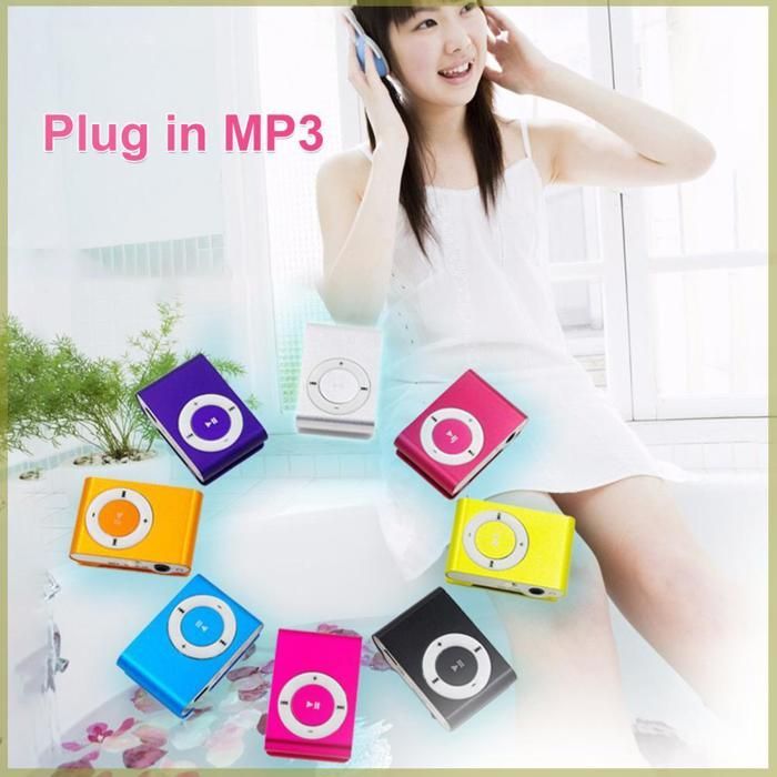 Cocosity 1 Mini portátil USB MP3 lecteur Mini Clip mp3 Sport Sport compacto Metal Mot Reproductor de música MP3 con tarjeta TF son mp4 Argent