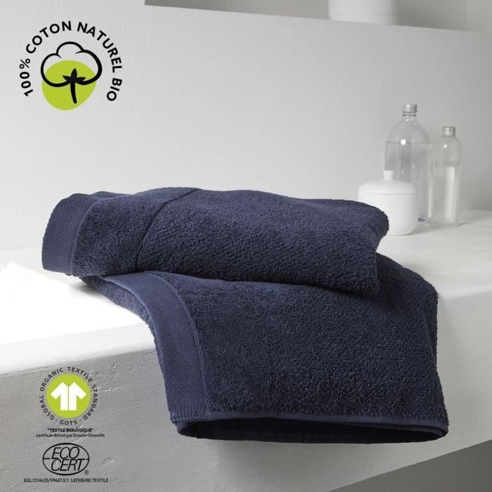 Toalla de baño - HOY - 70 x 130 cm - Algodón - Azul marino orgánico
