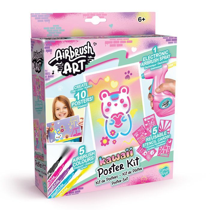 Kit para crear pósteres con pulverizador electrónico, plantillas y rotuladores - Aerografía - AIR 015 Canal Toys