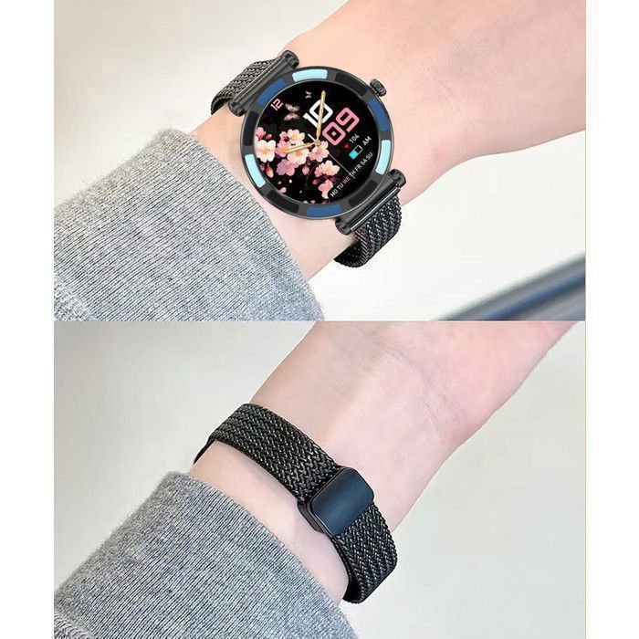 Montre Connectée Sport Femme Homme XTRADITECH Alliage Diamanté Strass Multicolore Noir Bleu Rond 1,27 Dos Finition IML 3 Bracelets