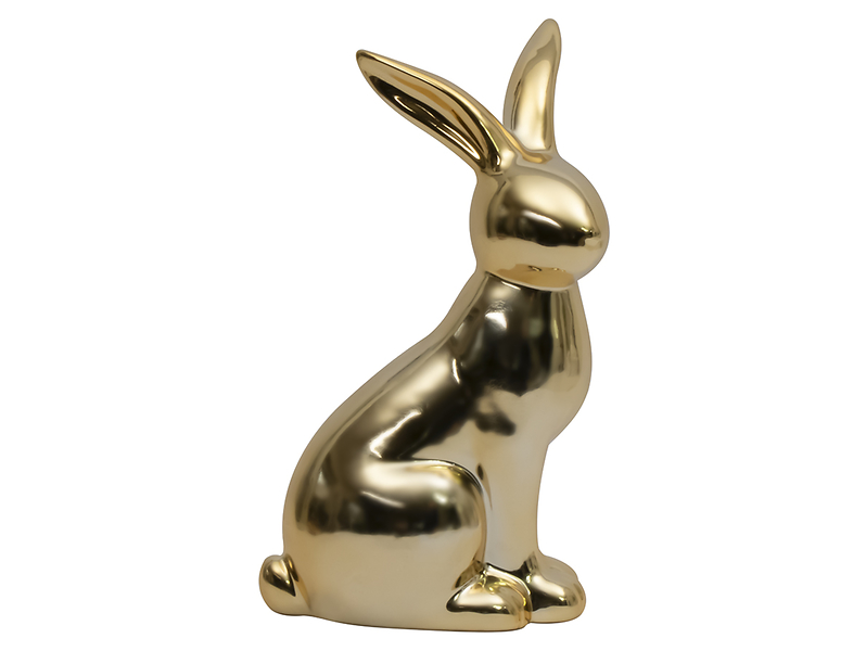 Figurka dolomitowa Królik 23,5 cm złota