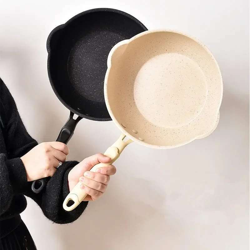 Wok en pierre Maifan, 20 cm, 24 cm, 26 cm, 28 cm, antiadhésif, avec couvercle, compatible avec les plaques à induction, ustensiles de cuisine.