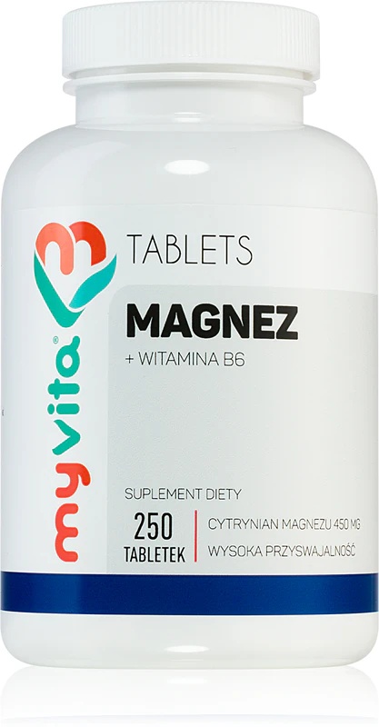 MyVita Magnesium + B6 450mg таблете дијететског суплемента за подршку здрављу костију и зуба