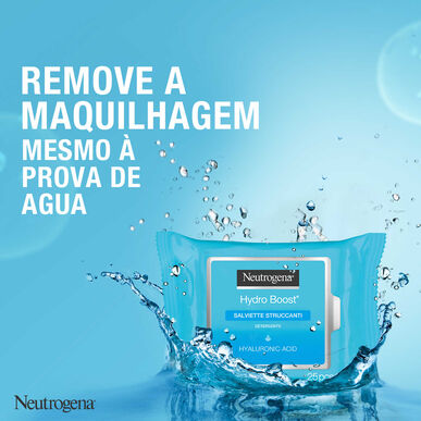 Neutrogena Hydro Boost ansiktsrengöringsservetter, förpackning med hyaluronsyra för ansiktet, 2 x 25 enheter.