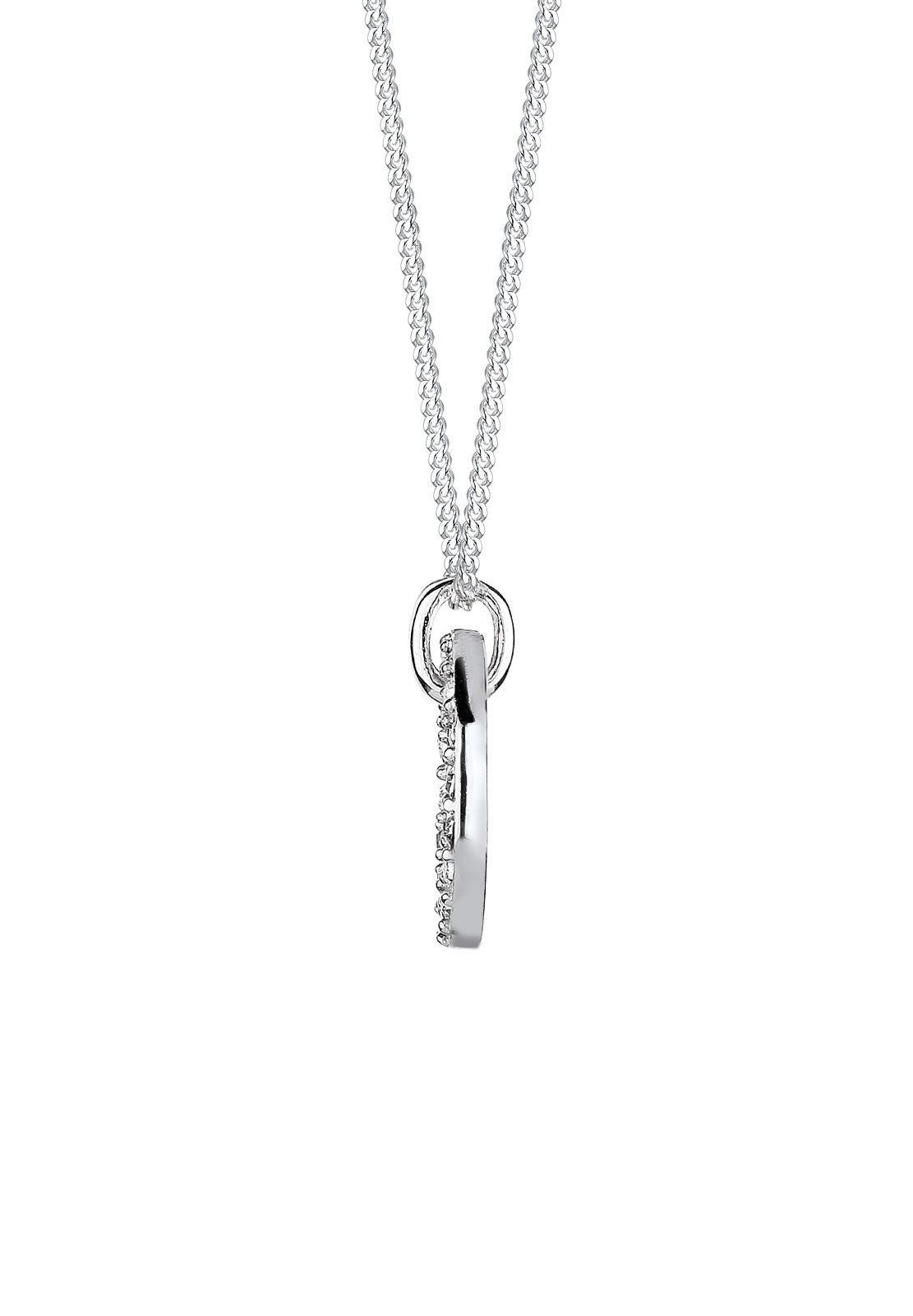 Elli Femmes Pendentif Géo Cercle avec cristaux en argent sterling 925