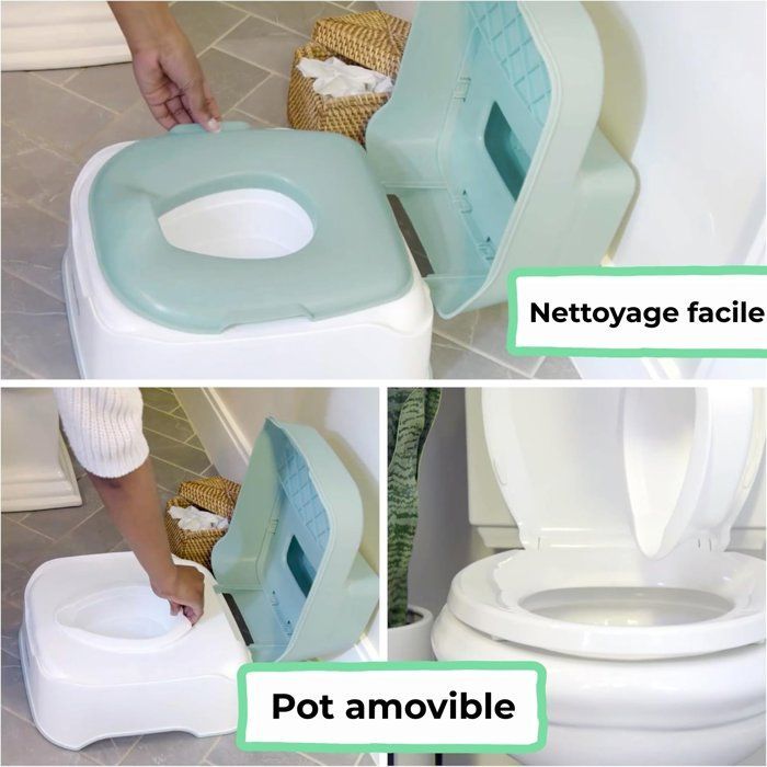 Kit per l'addestramento al vasino 3 in 1 INGENUITY, con riduttore per sedile del water e sgabello.